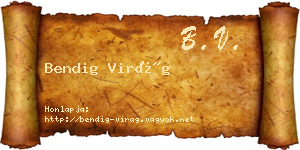 Bendig Virág névjegykártya